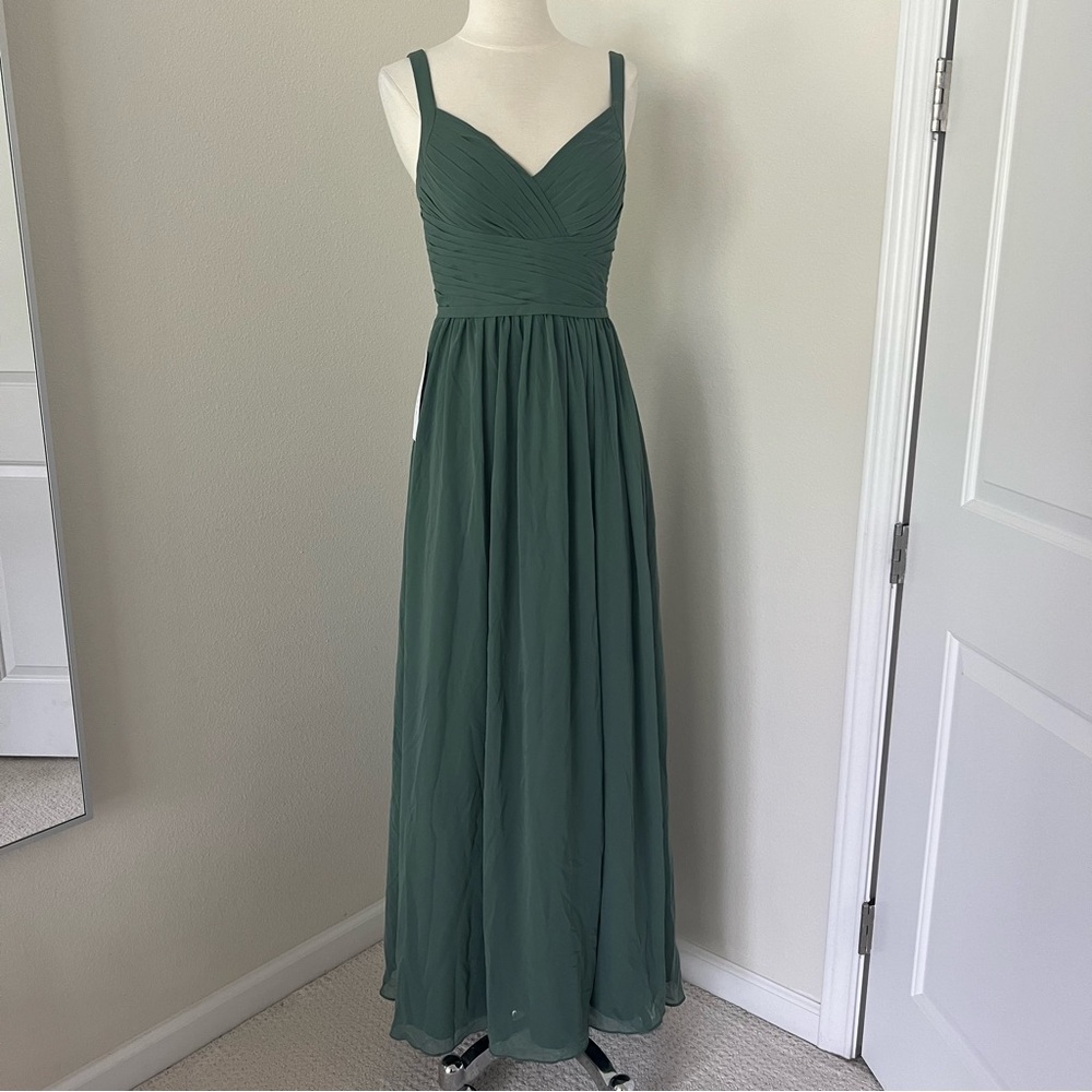 Azazie Green Sleeveless Dress